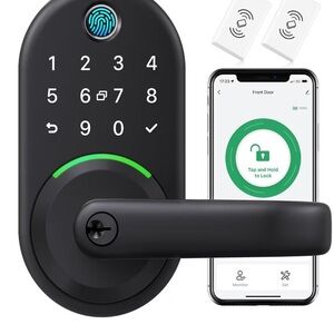 Smart Door Lock with Black Finish and App Control